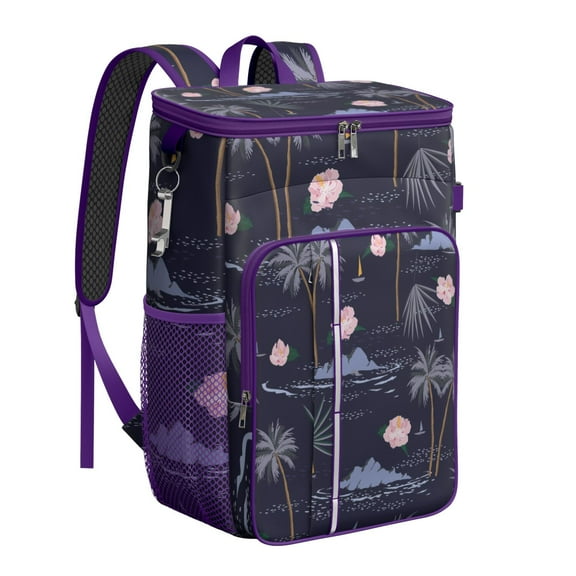 Aloha Beach Vacation Cooler Backpack - 20L Lightweight Soft Cooler Bag with Multiple Pockets for Food & Drinks