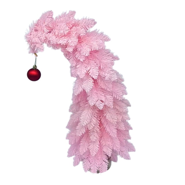 Guirnalda de pino perenne con plumas artificiales rosas para Navidad, guirnalda de cedro natural de tacto real, decoración de pared para chimenea y mesa de comedor, decoración navideña de 20 pulgadas