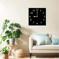 thumbnail image 2 of Soliyoahee Black Wall Clock 10inch Wooden Square Clock Living Room Decoration Silent No Tick Battery Powered for Living Room Kitchen Bathroom Bedroom Office (Style 5), 2 of 6