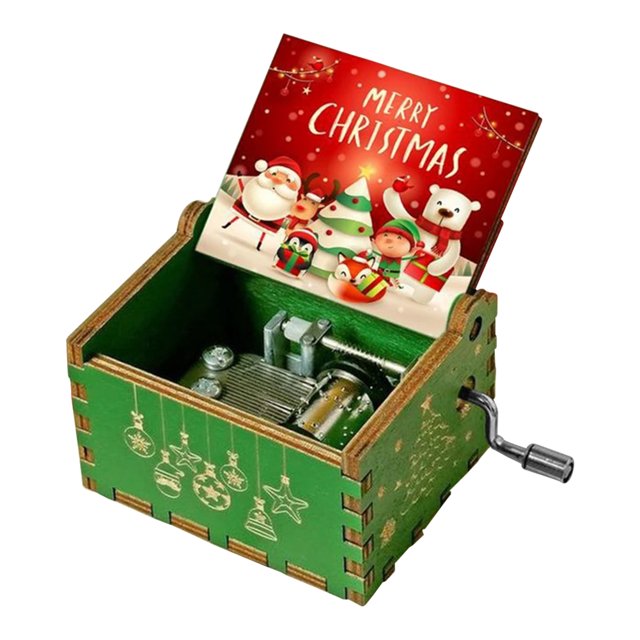 Caja de música de regalo con manivela caja de música navideña vintage regalos de madera para niños y niñas