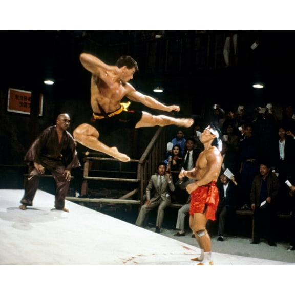 Jean-Claude Van Damme Kickboxer Barechested in Action 24x36 HD Aluminum Wall Art