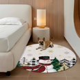 thumbnail image 2 of Round Rugs 3.3Ft, Christmas Round Area Rug Washable Indoor Throw Carpet, Rustic Snowman Winter Snowflake Xmas Tree Soft Non Slip Circle Rug for Laundry Room Patio Home Decor Aesthetic, 2 of 8