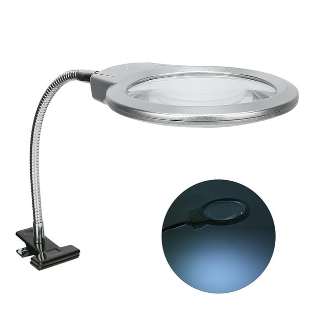 Lupa LED con abrazadera de plástico ABS para iluminación de lectura 2,25X/5X