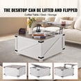 thumbnail image 2 of KFFKFF 31.5" Country-Style Coffee Table, Swivel Lift Top Square Table with Storage Section, Timber Vintage Beverage Table for Lounge, Bedroom, Flat, Studio, Gray & White, 2 of 9