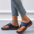 thumbnail image 4 of Penkiiy Sandals Women Wedge Shoes: Summer Dressy Womens Flip Flops Comfortable Orthopedic Platform Sandals Casual Walking Wedges 38 Blue, 4 of 8
