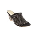 thumbnail image 2 of Women's Strappy Rhinestone Slide Dress Sandal-Black-8, 2 of 5