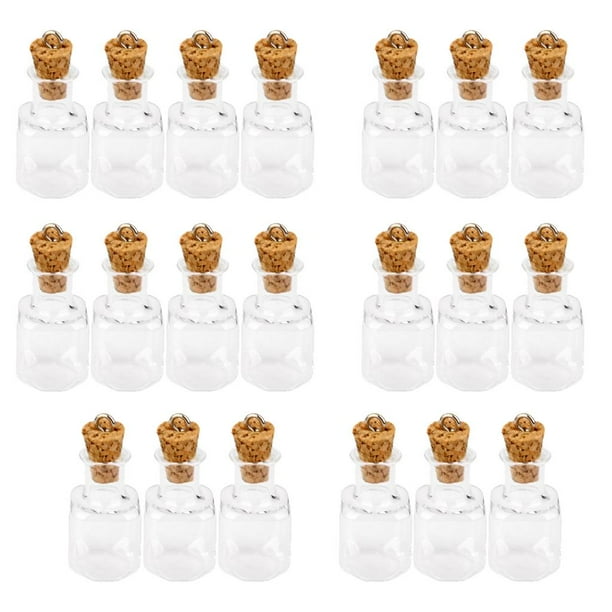 2x Botellas De Corcho 10pcs De Cristal Cuadrada De Botella Que Deseen DIY De Clara Salvador Colgante