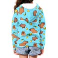 thumbnail image 3 of Psesaysky Zip-Up Hoodie Sweatshirt Girls Kids Teens Capybara Butterfly Lightweight Long Sleeve Hooded Jacket with Pockets Cute Teen Girl Boy Clothes 14-16 Years, 3 of 7