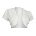 thumbnail image 1 of Ladies Fashion Sexy Short Sleeve Solid Color Knit Bolero Shrug Jackets, 1 of 5