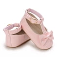 thumbnail image 7 of Huowey Girls Solid Color Bowknot Princress Shoes Soft Sole The Floor Barefoot Non- First Prewalker Shoes Leisure Footwear, 0-6 Months, 7 of 7