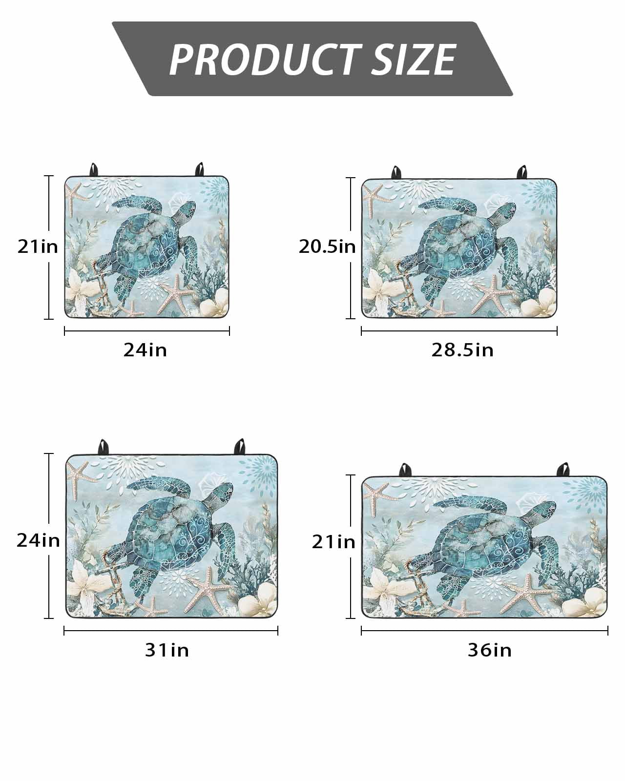 Stove Top Covers for Electric Stove, Teal Turtle Coastal Glass Stovetop Cover Protector, Summer Beach Nautical Starfish Induction Cooktop Protector Oven Mat for Kitchen Countertop 24"x21"