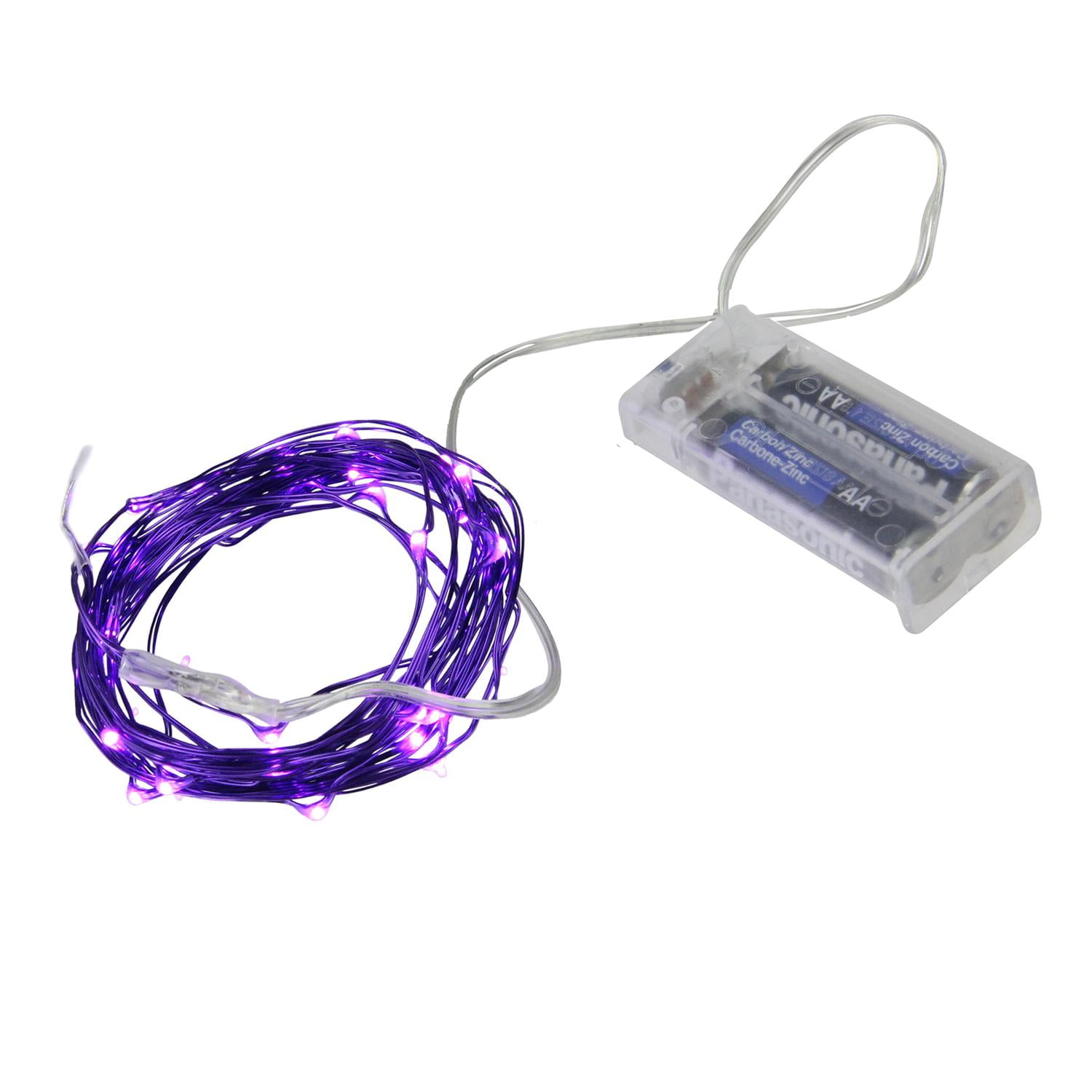 Set of 30 LED Purple Battery Operated Christmas Fairy Lights Purple