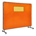 thumbnail image 2 of 6' x 8' Welding Screen with Frame, Flame-Resistant Yellow Vinyl Curtain with 4 Swivel Wheels (2 Lockable) & Clear Window for Workshop/Industrial Safety, 2 of 11