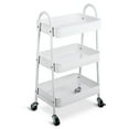 thumbnail image 1 of Carro utilitario rodante de 3 niveles Carro de cocina Carro de almacenamiento rodante con ruedas blo iKayaa  Blanco, 1 of 7