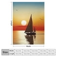 thumbnail image 4 of Creowell Sailboat Ocean Sunset Flannel Throw Blanket for Sofa Couch All Seasons Cozy Outdoor Travel Blanket, Lightweight Desk Blanket for Work Chair, Excellent Hand Feel Blanket 50x60in, 4 of 6