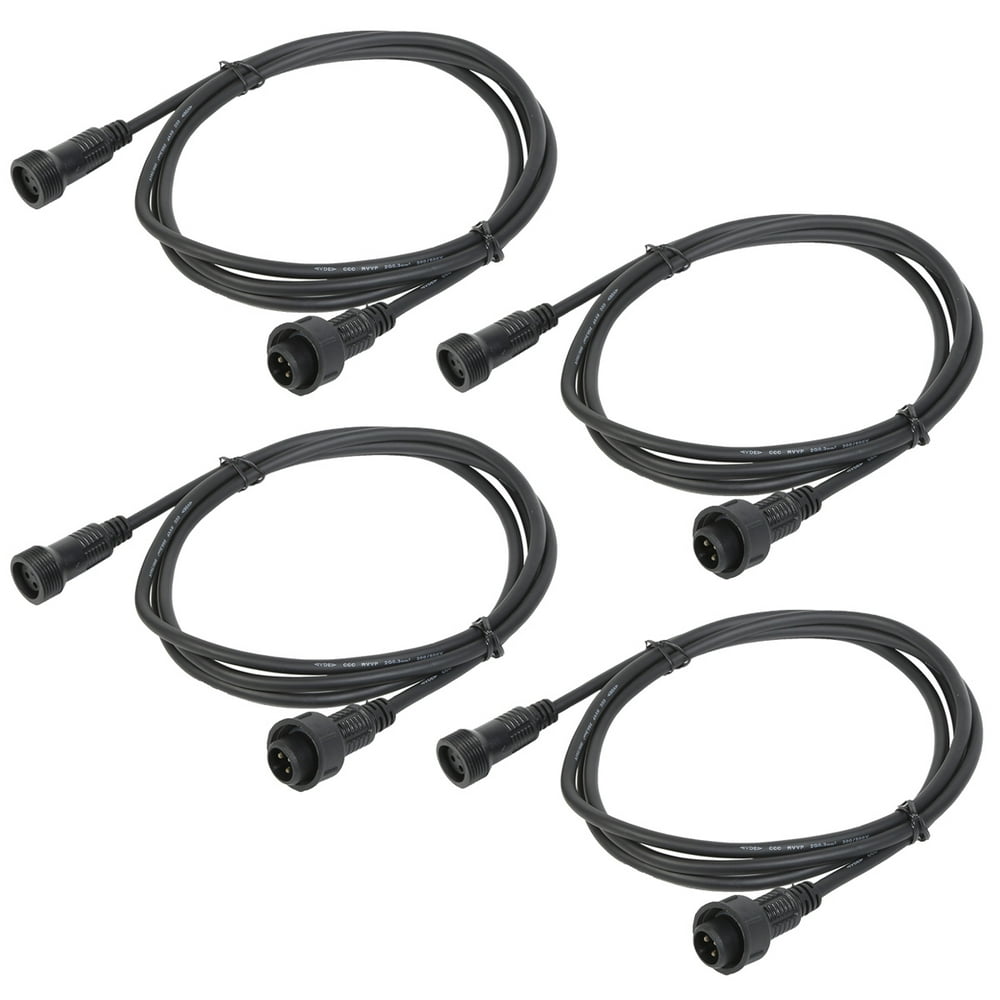 TCMT 4Pcs 6.5ft / 2m Waterproof DMX Extension Cable 3 Pin Signal XLR
