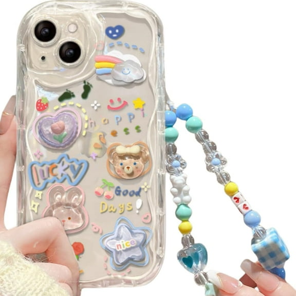 Cute Phone Case for iPhone 12 pro max Teens Case with Cute Clear 3D Bear Floral Aesthetic Phone Case with Lovely Bear Heart Charm Phone Case Girly Woman