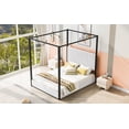 thumbnail image 4 of Soft Bed With Headboard And Metal Frame,Black White, 4 of 19