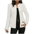 thumbnail image 2 of Tops for Women Long Sleeved Blazer Jacket Solid Color Cardigan Jacket,Women's Long Sleeve Tops White XL, 2 of 6