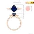thumbnail image 4 of ANGARA Natural 1.75 Ct Pear Sapphire Ring with Trio Diamond Accents in 14K Rose Gold for Women (Size-9x7mm) | September Birthstone, Anniversary, Jewelry Gift for Women | Natural Sapphire Ring, 4 of 8