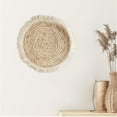 thumbnail image 6 of DwellJoy Handwoven 36 Boho Rattan Wall Art, Natural Fiber Circle Decor for Living Room, Bedroom, Home - Macrame Hanging Pendant, 6 of 6