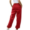 thumbnail image 6 of WTXUE Yoga Pants, Womens Jogger Pants Women's Bottom No Drawstring Joggers Pants Workout High Waisted, Yoga Pants with Pockets Sweatpants Pantalones De Mujer, Red, 6 of 7