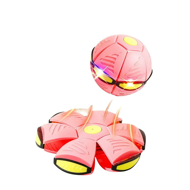 Genérico Pelota Que Rebota para Niños, Platillo Volador Mágico,Pelota Hinchable,Forma Dual Conmutable Libremente, con 6 Luces, Juguete para Mascotas Fácil de Atrapar