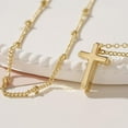 thumbnail image 2 of Turandoss 14K Gold Plated Layered Cross Necklace for WomenDainty 14K Gold Plated Plated Layered Satellite Bead Chain Choker Necklace Cross Pendant Necklaces for Women Baptism Faith Jewelry Gifts, 2 of 8