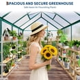 thumbnail image 3 of 6x8 FT Greenhouse Kit for Outdoors – Durable Aluminum Frame, Sliding Lockable Door, Adjustable Roof Vent, Gutter System, Easy Assembly 5-Green, 3 of 7
