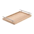 thumbnail image 1 of Mesa de café para servir bandeja bandeja de comida rectángulo multipropósito decorativo 15.8x9.8x2.3 pulgadas con manijas de metal para sala de estar, 1 of 8
