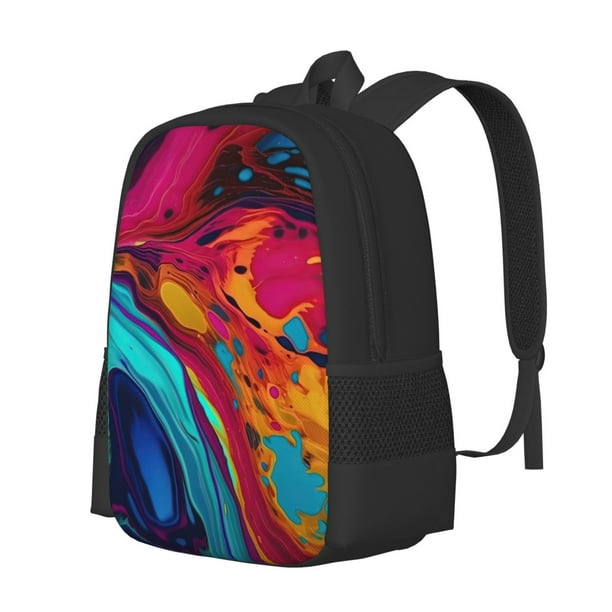 Disketp Colorful Abstract Swirls Mochila Minimalista de Gran Capacidad, Mochila de Viaje para Escuela, Trabajo o Uso Diario
