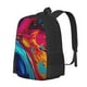 thumbnail image 1 of Disketp Colorful Abstract Swirls Mochila Minimalista de Gran Capacidad, Mochila de Viaje para Escuela, Trabajo o Uso Diario, 1 of 6