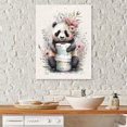 thumbnail image 2 of Designart Panda With Roll Of Toilet Paper And Flowers Canvas Wall Art, 2 of 5