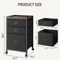 thumbnail image 7 of 3 Drawer Mobile File Cabinet, Fabric Vertical File Cabinet Rolling Printer Stand for Home Office, 7 of 7