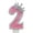 Number 2, variant on Pink Number Candle with Diamond Crown, Cartoon Style Birthday Cake Topper, Creative Party Celebration Supplies, Elegant Anniversary Decorating, Number 8