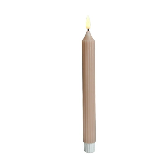 Btomtd Long Pole Wax LED Electronic Candle Light, 10 inch Paraffin Style Flameless Candlestick for Christmas and Wedding Decoration, Realistic Pole Candles, 0.8"x0.8"x9.8", Pink