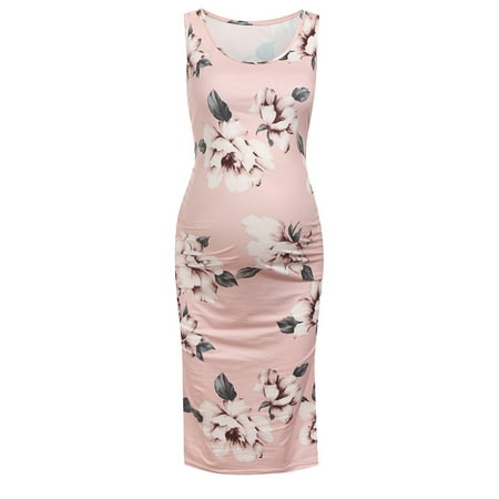 

Frostluinai Maternity Dress For Photoshoot Summer Savings Clearances Maternity Nursing Dresses Bodycon Print Sleeveless Pregnancy Tank Scoop Neck Mama Clothes Short Ruched Midi Dresses For Women 2022