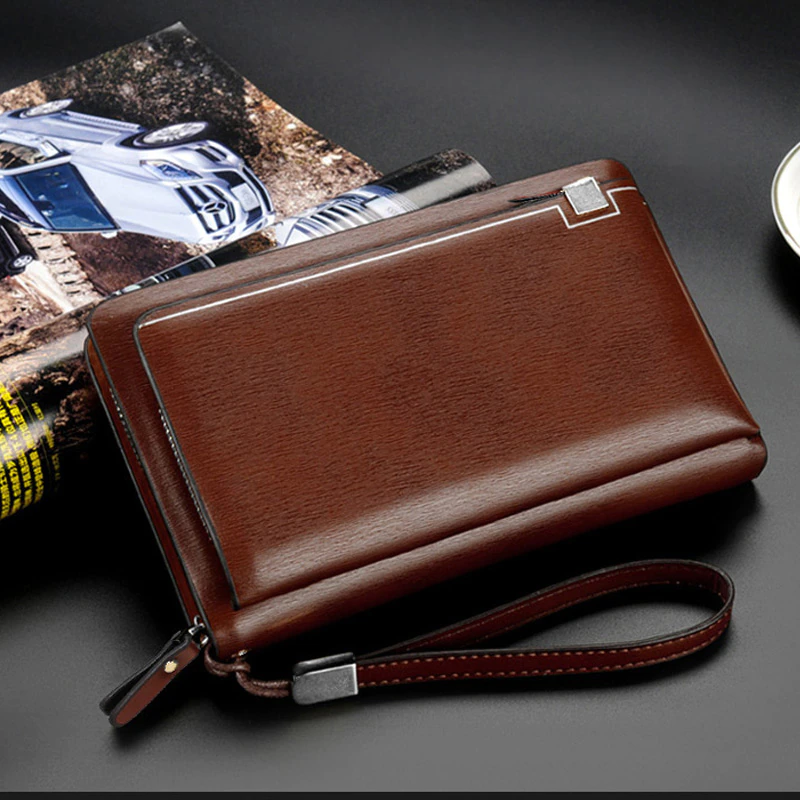 New Luxury Brand Fashion Men Clutch Bag Street Business Daily iPad Envelope  Bag Letter Print Leather Male Day Clutches Big Purse