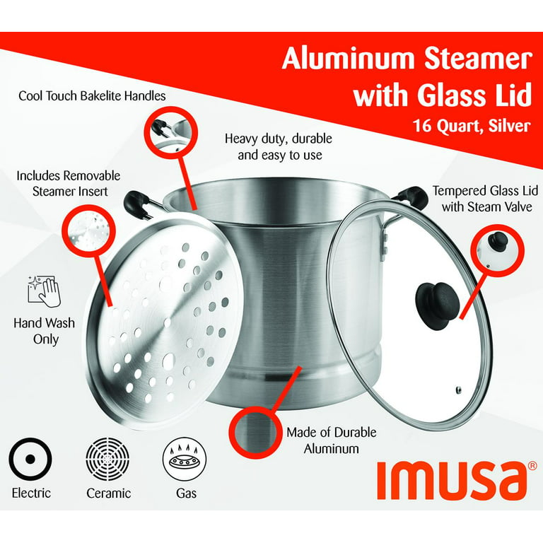 IMUSA IMUSA Stovetop Natural Finish Gourmet Pressure Cooker 6 Quarts,  Silver - IMUSA