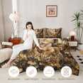 thumbnail image 3 of Manfei Fall Leaves Print Queen Comforter Set,Rustic Deer Comforter Sets Queen,Brown,Black Reversible,3pcs,1 Comforter and 2 Pillowcases, 3 of 7