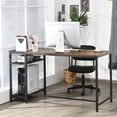 thumbnail image 3 of Gymax Bureau d'Ordinateur Réversible 55'' Bureau à Domicile Bureau avec Étagère de Rangement Réglable, 3 of 9