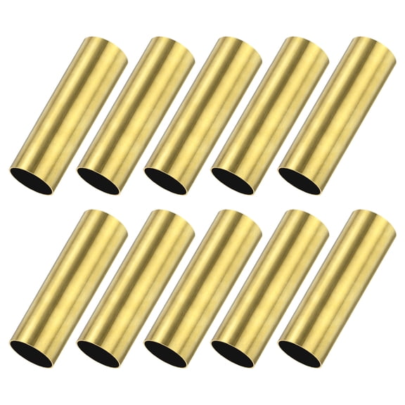 10-Pack 30mm Brass Round Tube, 9mm OD 0.5mm Wall Thickness Short Brass Seamless Tubing for DIY Crafting/Decorating