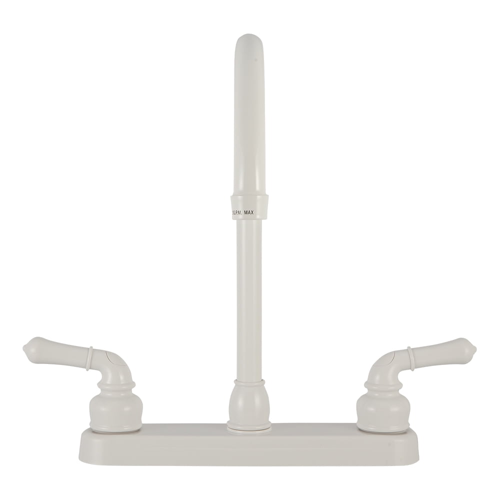 Dura Faucet J-Spout RV Kitchen Faucet - White