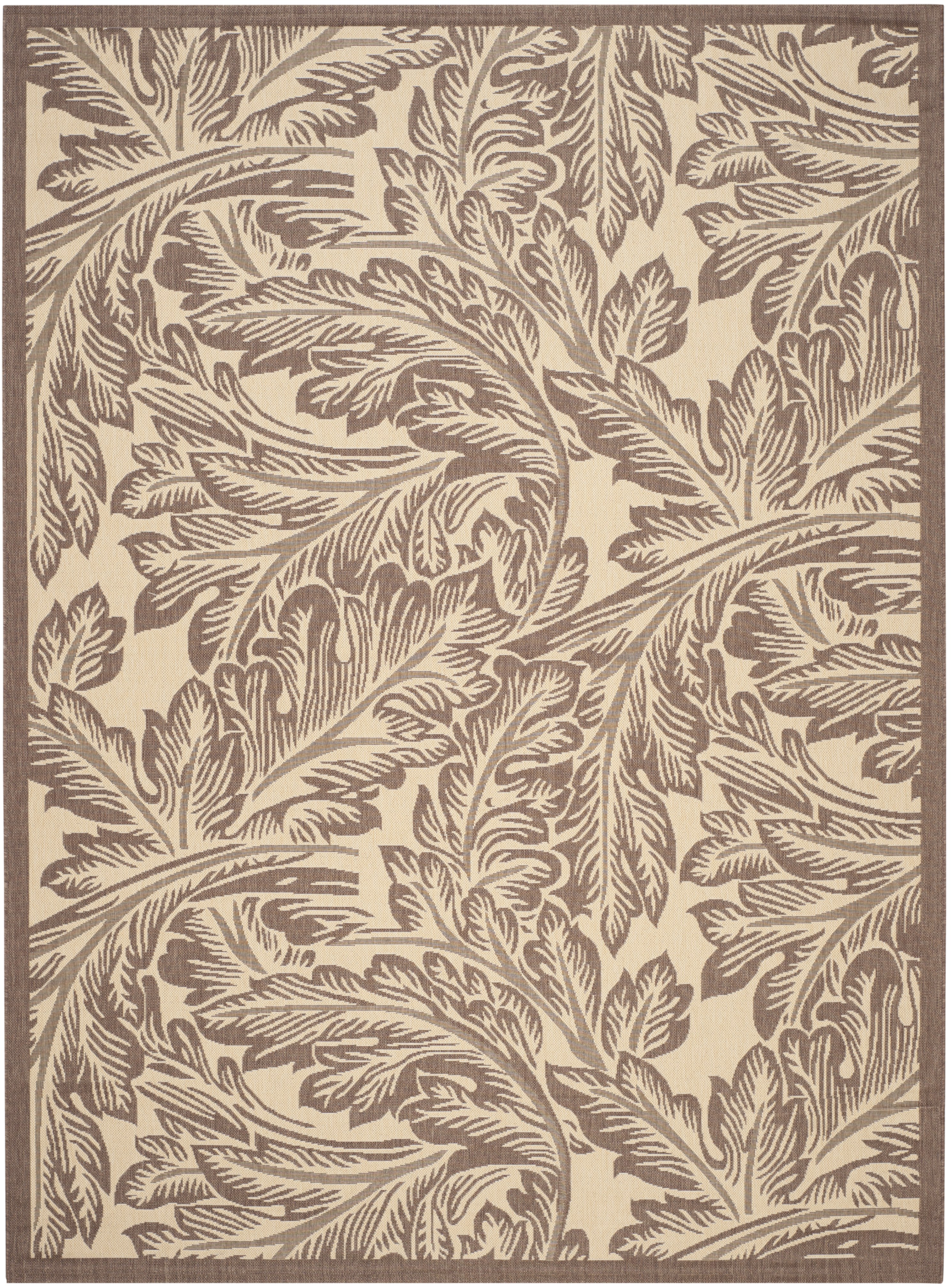 Safavieh Courtyard Connie Floral Indoor/Outdoor Area Rug, Natural/Chocolate, 8' x 11'