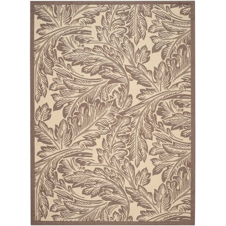 Safavieh Courtyard Connie Floral Indoor/Outdoor Area Rug, Natural/Chocolate, 8' x 11'