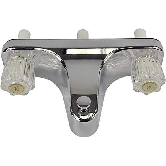 Mobile Home RV Tub/Shower Faucet. 2 Valve Diverter. Chrome. 8" on center valves