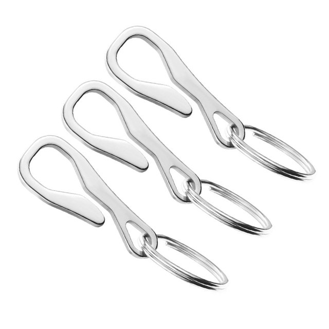 WHAMVOX 4pcs Key Chain Clips Stainless Steel for Travelling and Outdoor Activities