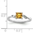 thumbnail image 2 of 925 Sterling Silver Rhodium Plated Diamond and Citrine Square Ring Size 7, 2 of 6