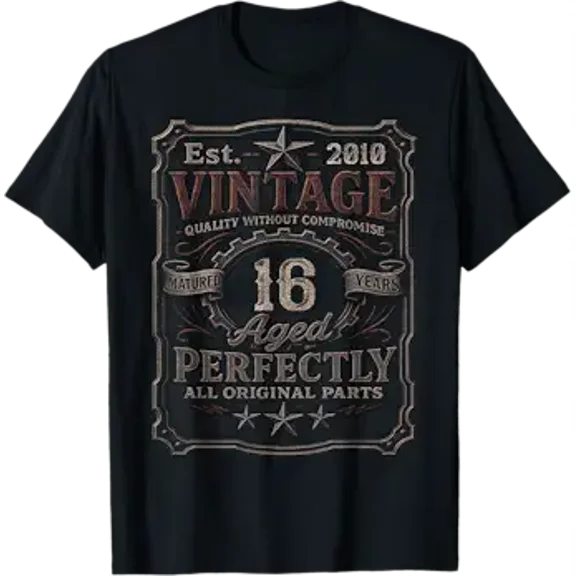Vintage 2010 Shirt 16 Year Old 16th Birthday T-Shirt