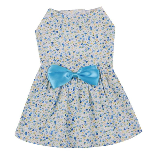 lionlar Robe pour Animal en Polyester Petit Chien Chiot Jupe Costume Vêtements Imprimés Été Automne G Bleu
